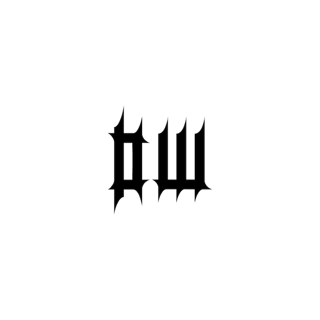 DW monograma logotipo diseño carta texto nombre símbolo monocromo logotipo alfabeto carácter simple logotipo