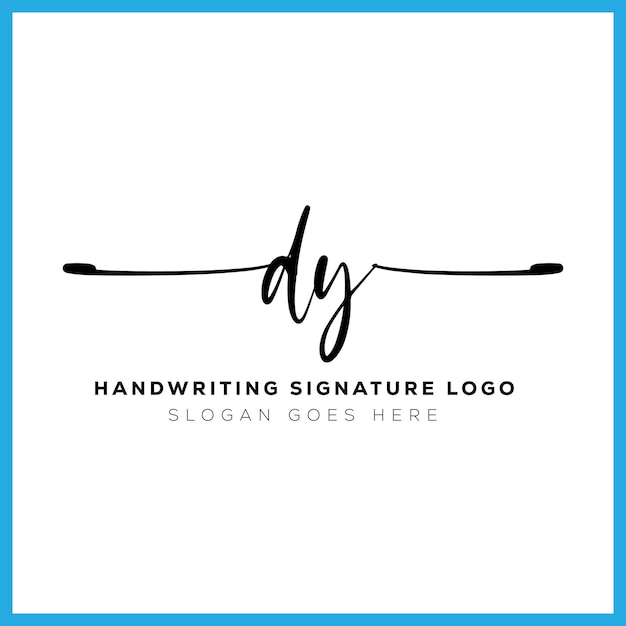 DY diseño de logotipo de firma a mano DY letra bienes raíces belleza fotografía logotipo de carta