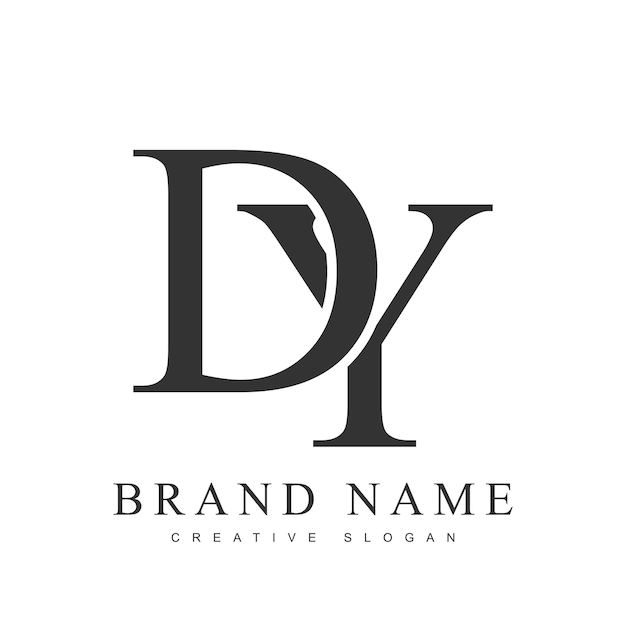 DY plantilla de logotipo de moda Letra inicial d e y estilo de fuente clásico Logotipo creativo para el nombre o la identidad de la empresa