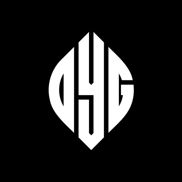 DYG diseño de logotipo de letras circulares con forma de círculo y elipse DYG letras elípticas con estilo tipográfico Las tres iniciales forman un logotipo de círculo DYG emblema de círculo Monograma abstracto letra marca vector