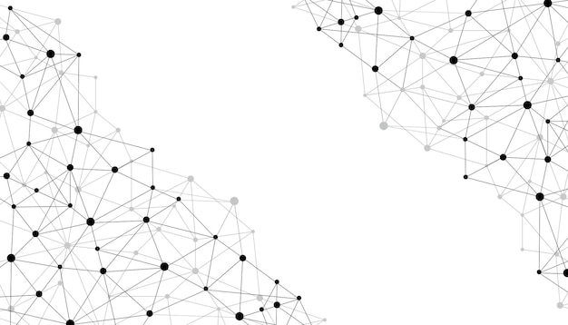 Dynamic abstract network mesh background with colorful connected nodes and geometric lines representing digital communication big data connections and futuristic technology structure design
