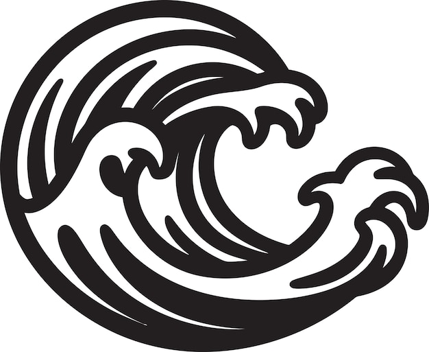 Dynamic Drift Water Wave Logo Vector Crest Cascade Diseño del emblema de las olas minimalistas