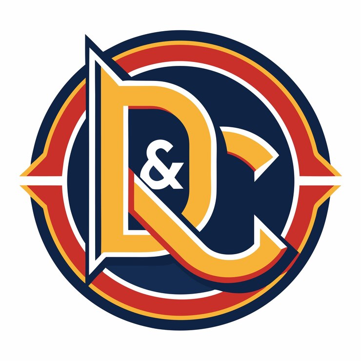 Vector dynamic duo diseño único de logotipo vectorial con las letras d y c
