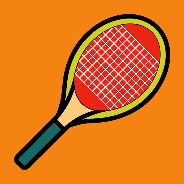 Dynamic Tennis Racket Clip Art para proyectos de diseño deportivo y recreativo