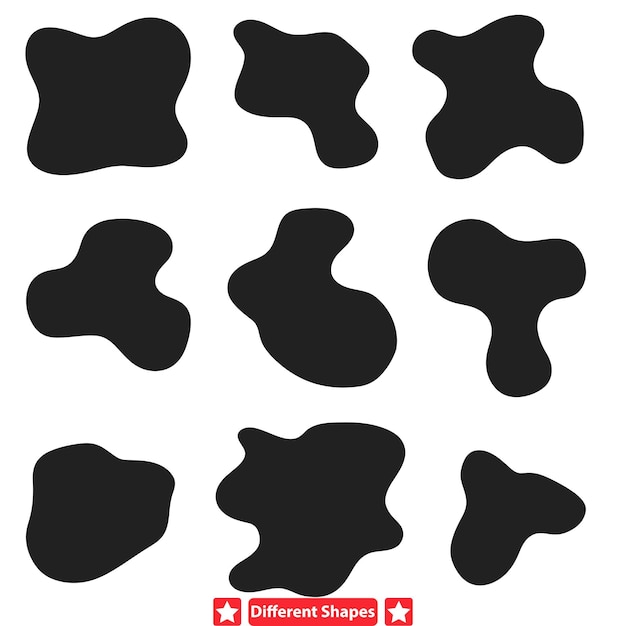 Dynamic Vibrant Blob Shape Vector Silhouette Set para los creativos