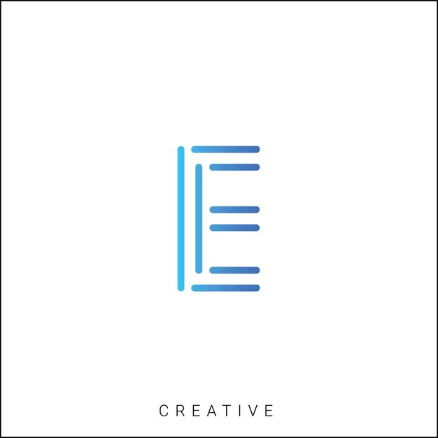 E Diseño creativo del logotipo Diseño mínimo del logotipo Diseño clásico Vector último diseño del logotipo Monograma
