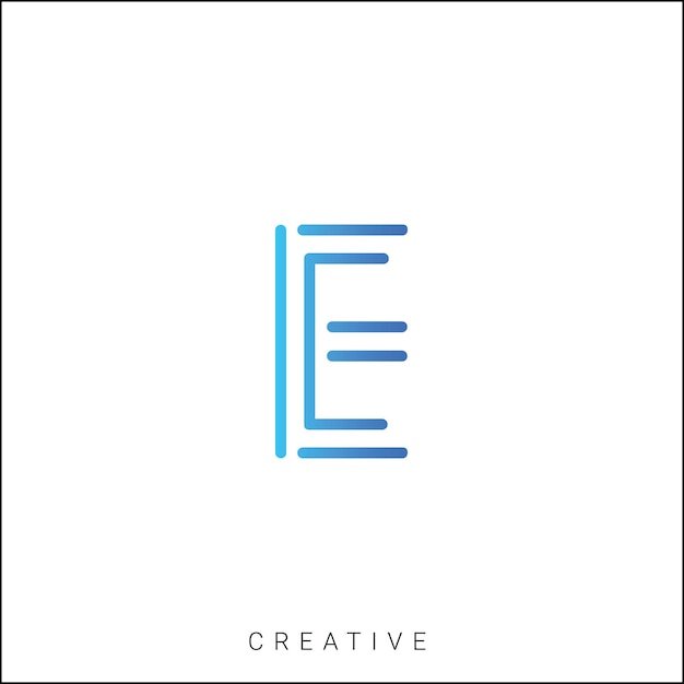 E Diseño creativo del logotipo Diseño mínimo del logotipo Diseño clásico Vector último diseño del logotipo Monograma