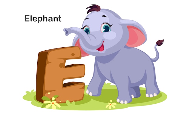 E para elefante