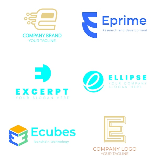 e letra del alfabeto inicial diseño de gradiente colorido marca empresarial corporativa empresa logotipo abstracto de