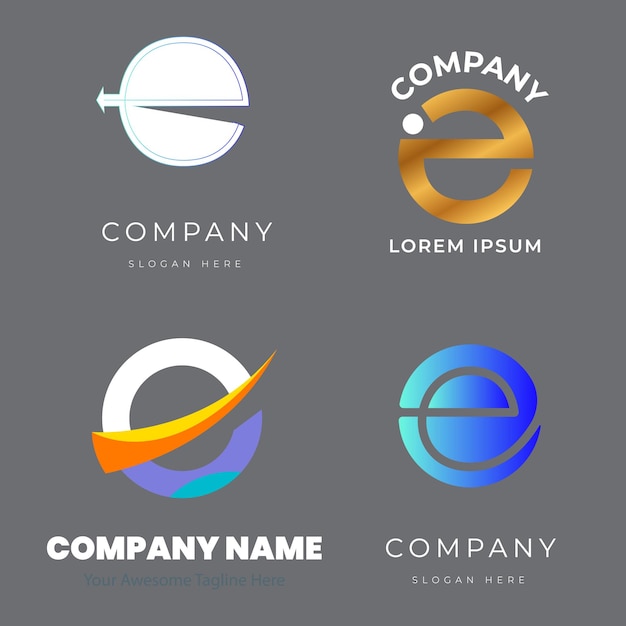 e letra del alfabeto inicial diseño de gradiente colorido marca empresarial corporativa empresa logotipo abstracto de