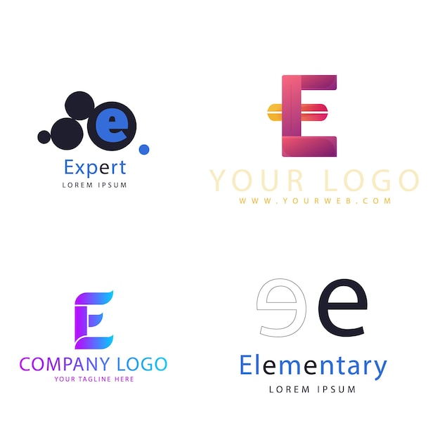 e letra del alfabeto inicial diseño de gradiente colorido marca empresarial corporativa empresa logotipo abstracto de