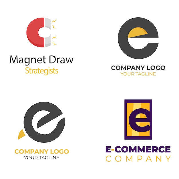 e letra del alfabeto inicial diseño de gradiente colorido marca empresarial corporativa empresa logotipo abstracto de