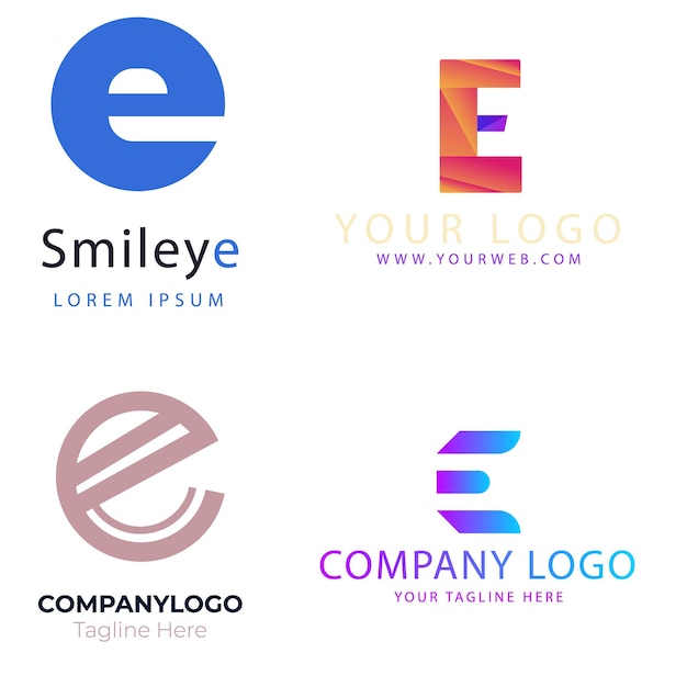 e letra del alfabeto inicial diseño de gradiente colorido marca empresarial corporativa empresa logotipo abstracto de