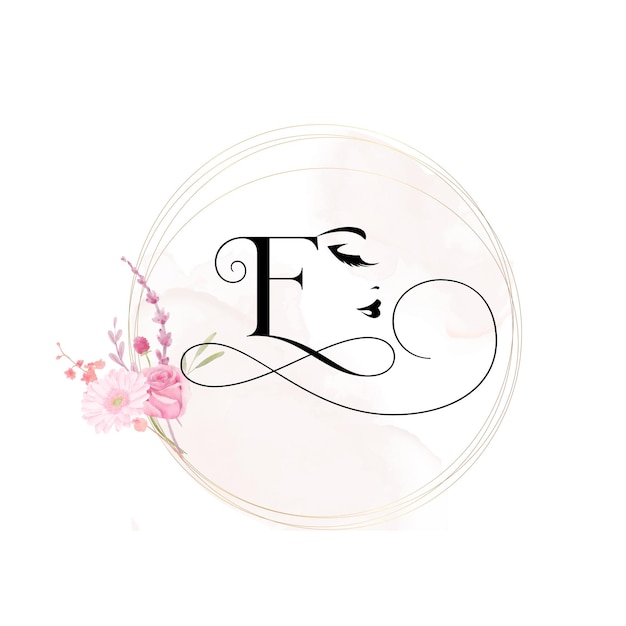 Vector e letra belleza rosa floral