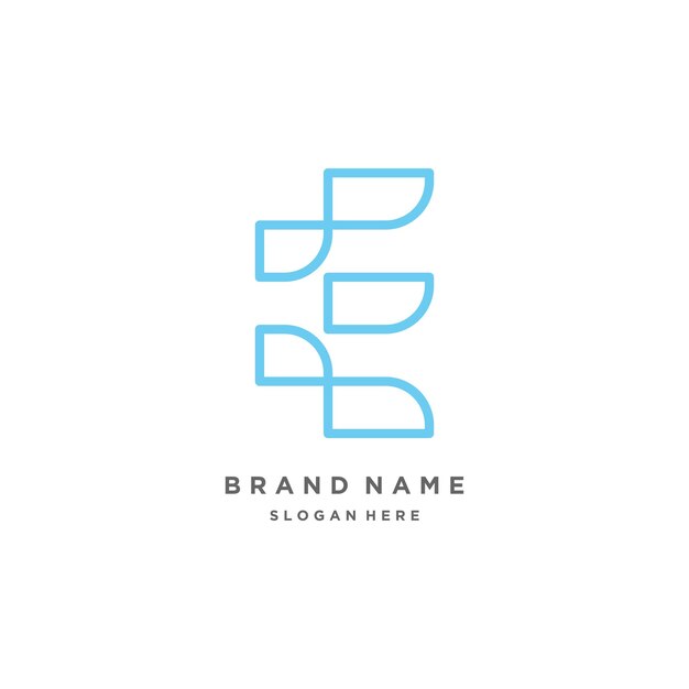 E letra elemento de diseño de logotipo idea vectorial con idea creativa simple