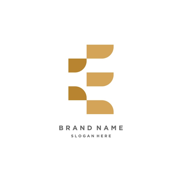 E letra elemento de diseño de logotipo idea vectorial con idea creativa simple