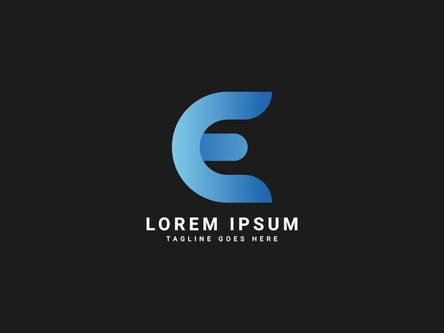 e logotipo de letra moderna