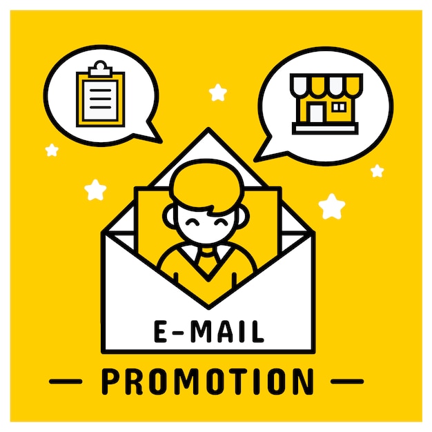 E-mail promoción de marketing enviar al cliente.