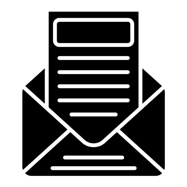 E Newsletter Glifo Ilustración negra sólida