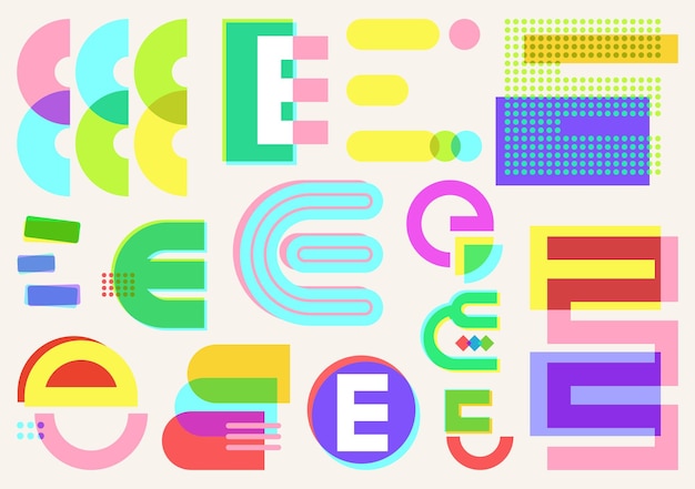 E RISOGRAPH STOCK colorido y fresco en el diseño vectorial
