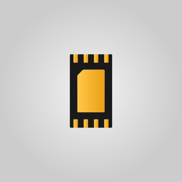 e-sim icono naranja negro ilustración vectorial