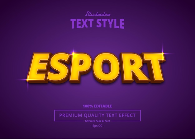 E sport efecto de texto de illustrator