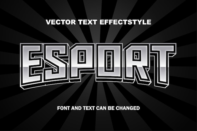 E sport gaming style plantilla de estilo de fuente de efecto de texto editable 3d