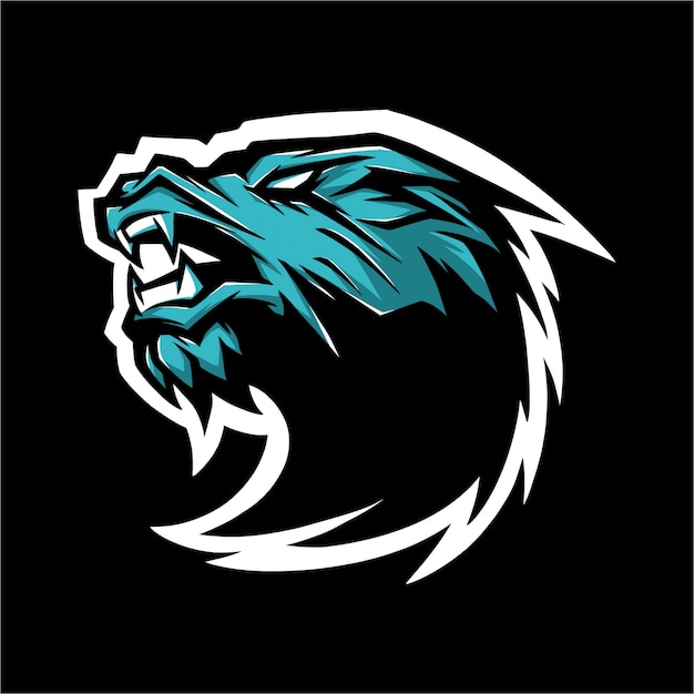 E sport logo blue dragon