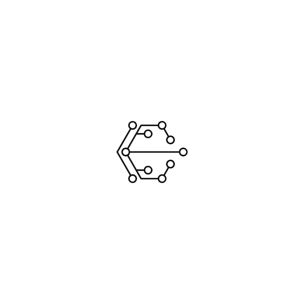 E Vector logo Plantilla de carta simple