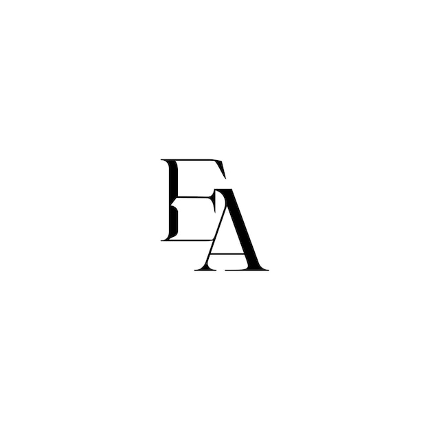 EA monograma logotipo diseño carta texto nombre símbolo monocromo logotipo alfabeto carácter simple logotipo