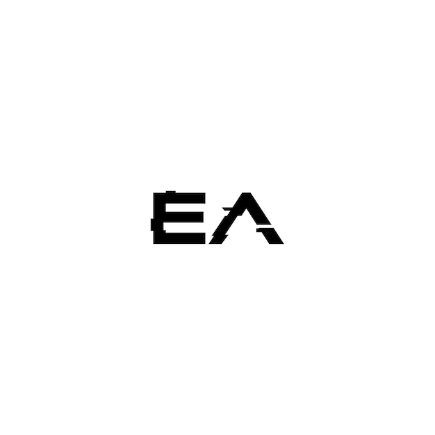 Vector ea monograma logotipo diseño carta texto nombre símbolo monocromo logotipo alfabeto carácter simple logotipo