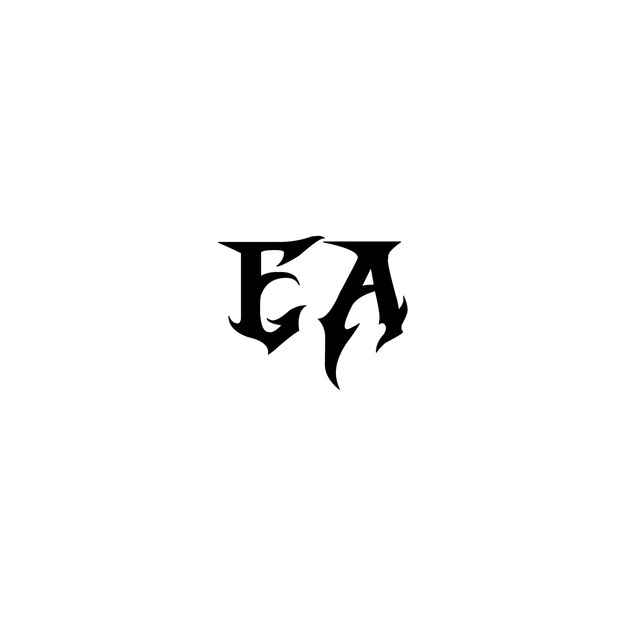 EA monograma logotipo diseño carta texto nombre símbolo monocromo logotipo alfabeto carácter simple logotipo