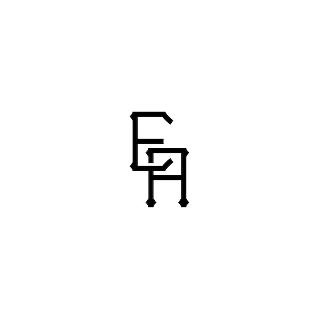 EA monograma logotipo diseño carta texto nombre símbolo monocromo logotipo alfabeto carácter simple logotipo
