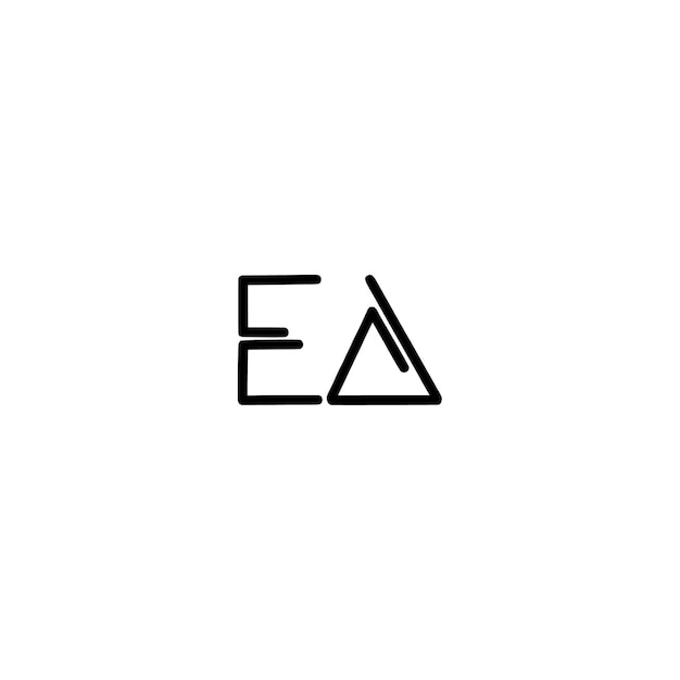 Vector ea monograma logotipo diseño carta texto nombre símbolo monocromo logotipo alfabeto carácter simple logotipo