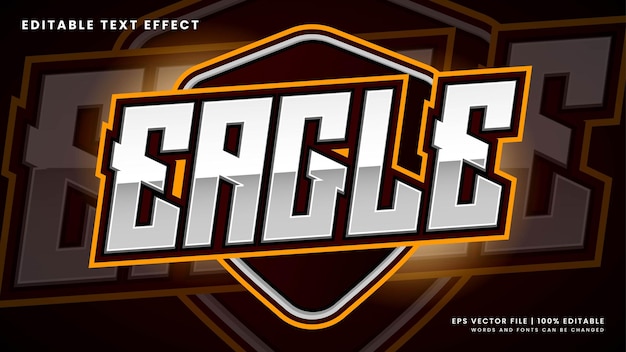 Eagle esports gaming efecto de texto editable en 3D