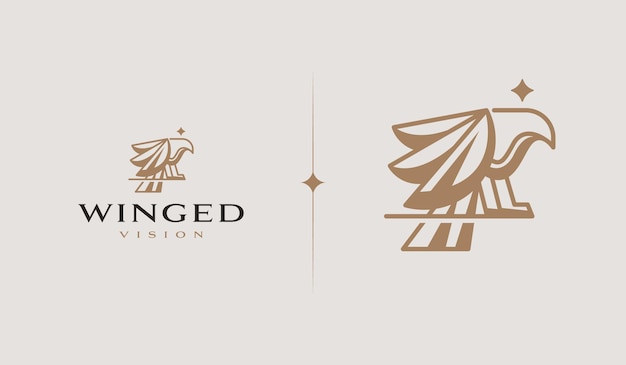 Eagle Falcon Bird Símbolo premium creativo universal Plantilla de logotipo de icono de signo vectorial Ilustración vectorial