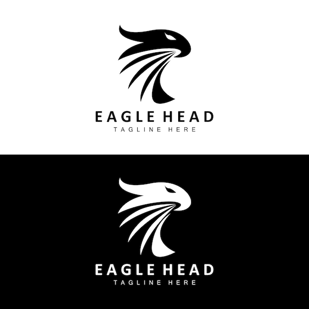 Eagle Head Logo Design Flying Feather Animal Wings Vector Producto Marca Icono Ilustración