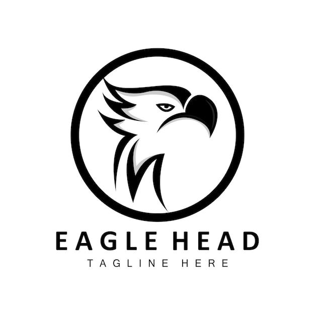 Eagle Head Logo Design Flying Feather Animal Wings Vector Producto Marca Icono Ilustración