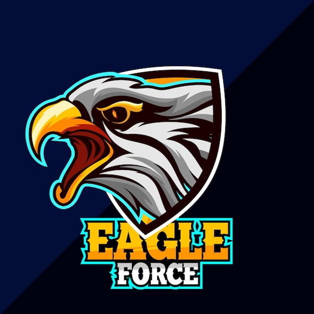 Eagle head special force logo vector plantilla para diseño mascota etiqueta insignia emblema ilustración