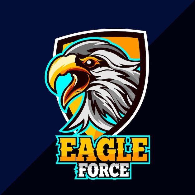 Eagle head special force logo vector plantilla para diseño mascota etiqueta insignia emblema ilustración