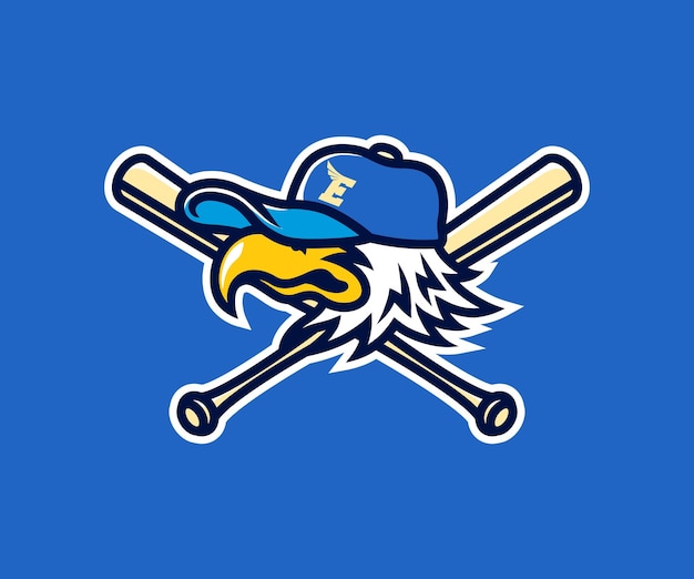 Vector eagle mascot object baseball club sport set en diseño vintage dibujado a mano