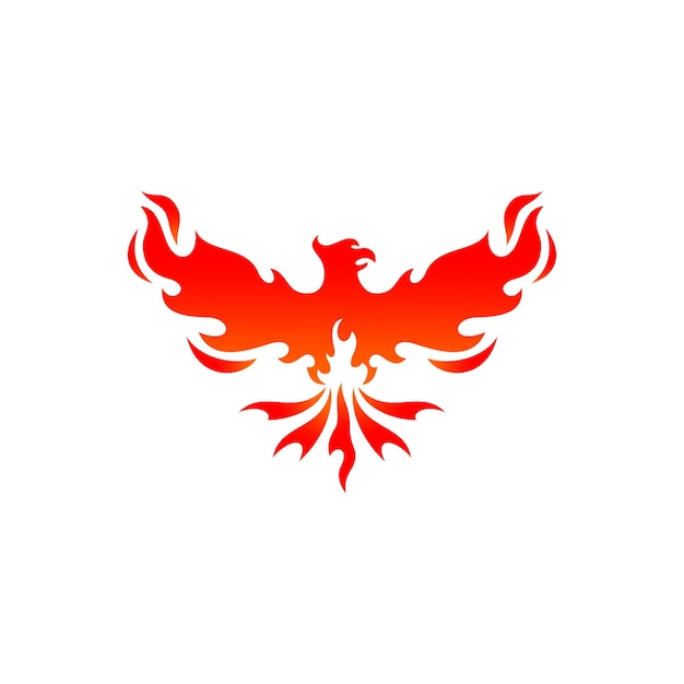 Vector eagle phoenix garuda bird red flame logo premium