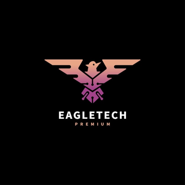 Eagle tecnología emblema símbolo creativo diseño de logotipo