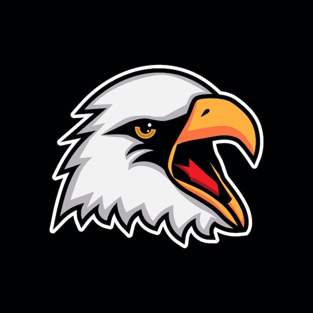 Eagles head mascota esports gaming vector logo plantilla