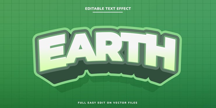 Earth Bold and minimal editable text effect with smooth color blending and modern style vector