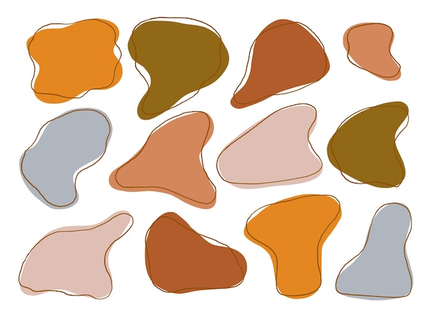 Earthy Abstract Freeform Blob Shape