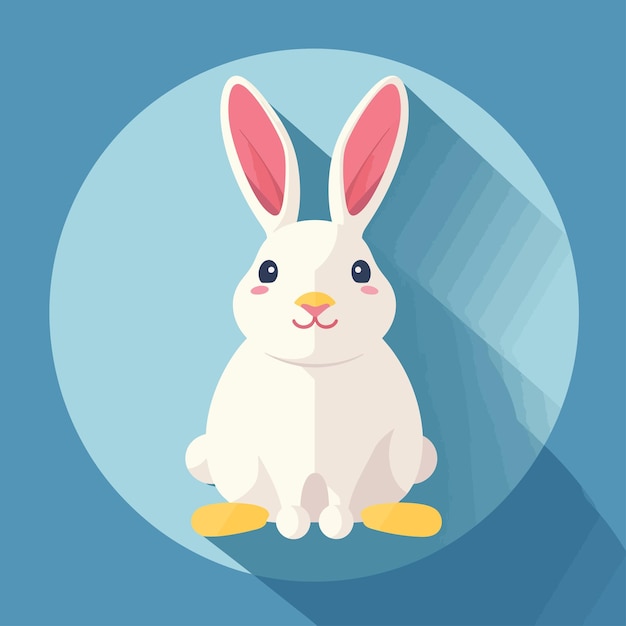 Vector easter_bunny_flat_icon_with_long_shadow_vector