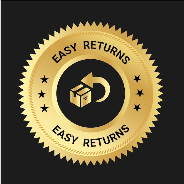 Easy returns vector logo insignias de confianza iconos de devoluciones fáciles