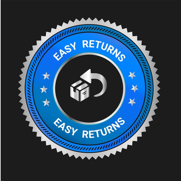 Easy returns vector logo insignias de confianza iconos de devoluciones fáciles