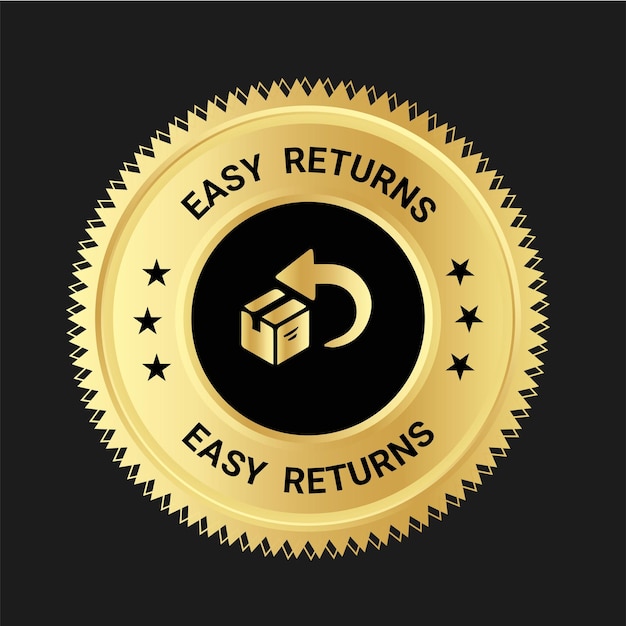 Vector easy returns vector logo insignias de confianza iconos de devoluciones fáciles